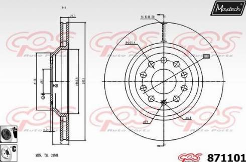 Maxtech 871101.6060 - Bremsscheibe alexcarstop-ersatzteile.com