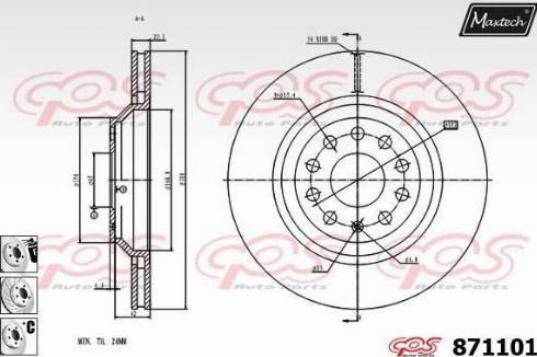 Maxtech 871101.6880 - Bremsscheibe alexcarstop-ersatzteile.com