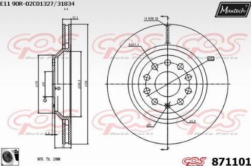 Maxtech 871101.0060 - Bremsscheibe alexcarstop-ersatzteile.com