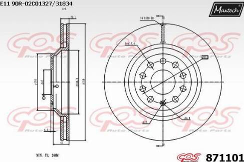 Maxtech 871101.0000 - Bremsscheibe alexcarstop-ersatzteile.com