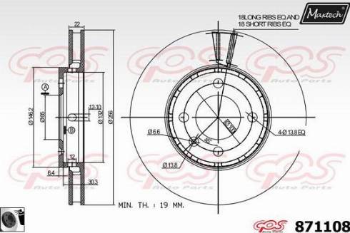 Maxtech 871108.0060 - Bremsscheibe alexcarstop-ersatzteile.com