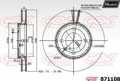 Maxtech 871108.0000 - Bremsscheibe alexcarstop-ersatzteile.com