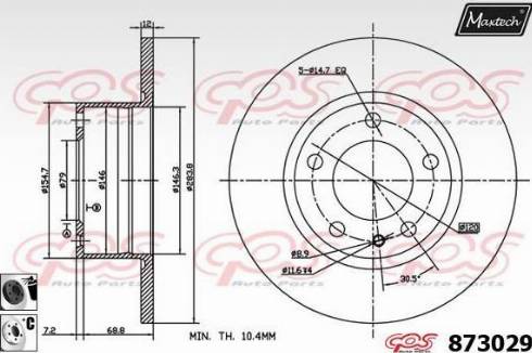 Maxtech 873029.6060 - Bremsscheibe alexcarstop-ersatzteile.com