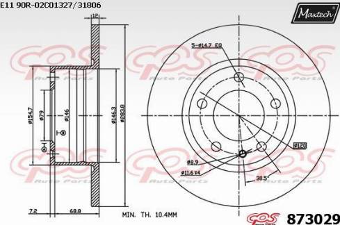 Maxtech 873029.0000 - Bremsscheibe alexcarstop-ersatzteile.com