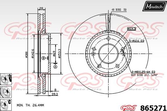 Maxtech 873029 - Bremsscheibe alexcarstop-ersatzteile.com