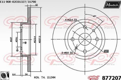 Maxtech 877207.0060 - Bremsscheibe alexcarstop-ersatzteile.com