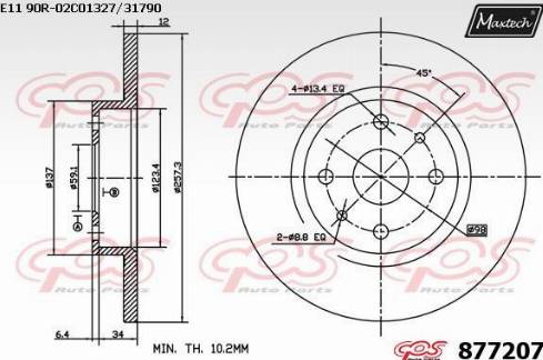 Maxtech 877207.0000 - Bremsscheibe alexcarstop-ersatzteile.com