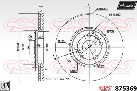 Maxtech 70180340 - Dichtung, Bremssattelkolben alexcarstop-ersatzteile.com