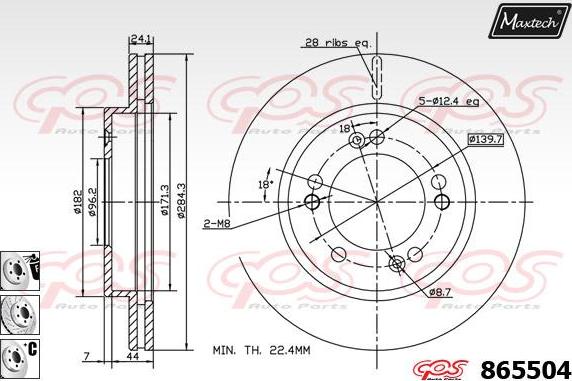 Maxtech 70200403 - Reparatursatz, Bremssattel alexcarstop-ersatzteile.com