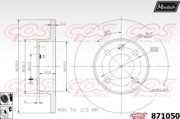 Maxtech 72954050 - Kolben, Bremssattel alexcarstop-ersatzteile.com