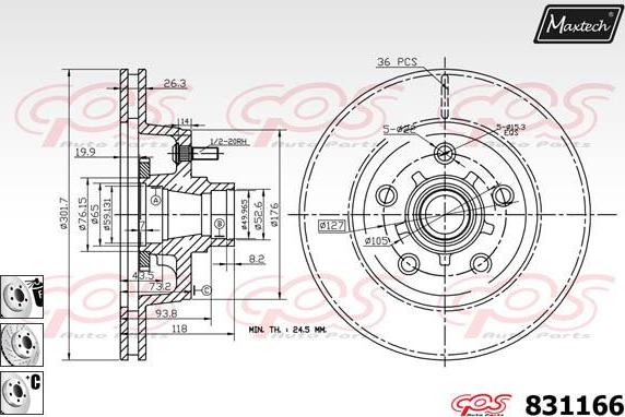 Maxtech 72957046 - Kolben, Bremssattel alexcarstop-ersatzteile.com