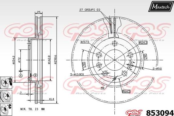 Maxtech 72957029 - Kolben, Bremssattel alexcarstop-ersatzteile.com