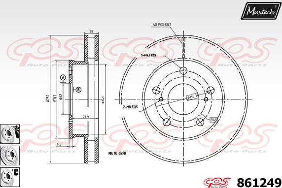 Maxtech 871555 - Bremsscheibe alexcarstop-ersatzteile.com