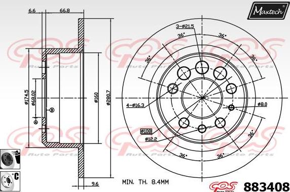 Maxtech 72938052 - Kolben, Bremssattel alexcarstop-ersatzteile.com