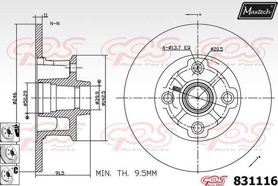 Maxtech 877213 - Bremsscheibe alexcarstop-ersatzteile.com