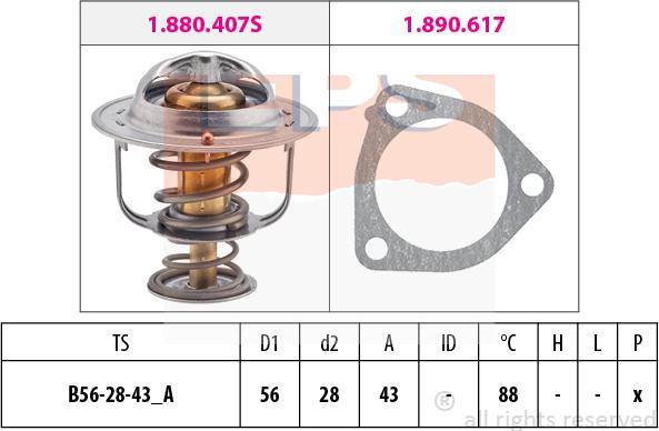 MDR EPS-1880 407 - Thermostat, Kühlmittel alexcarstop-ersatzteile.com