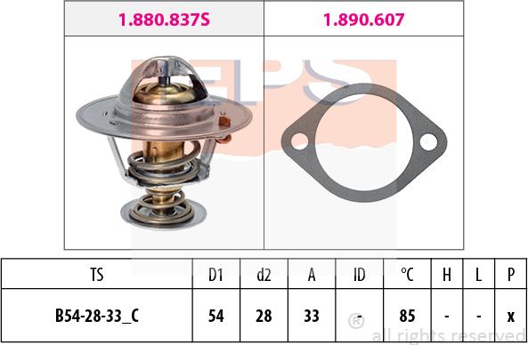 MDR EPS-1880 838 - Thermostat, Kühlmittel alexcarstop-ersatzteile.com