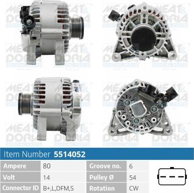 Meat & Doria 5514052 - Generator alexcarstop-ersatzteile.com