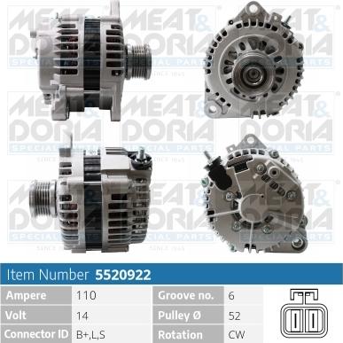 Meat & Doria 5520922 - Generator alexcarstop-ersatzteile.com