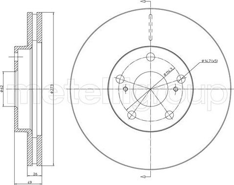 Metelli 23-0979C - Bremsscheibe alexcarstop-ersatzteile.com