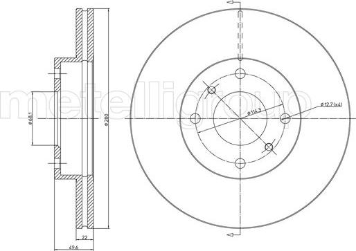 Metelli 23-0545 - Bremsscheibe alexcarstop-ersatzteile.com