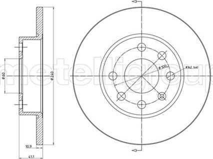 Metelli 23-0568C - Bremsscheibe alexcarstop-ersatzteile.com