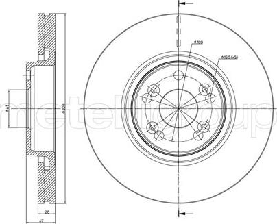 Metelli 23-0673C - Bremsscheibe alexcarstop-ersatzteile.com