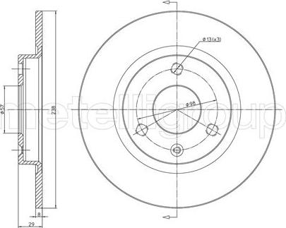 Metelli 23-0153 - Bremsscheibe alexcarstop-ersatzteile.com