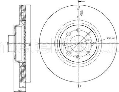 Metelli 23-0859C - Bremsscheibe alexcarstop-ersatzteile.com