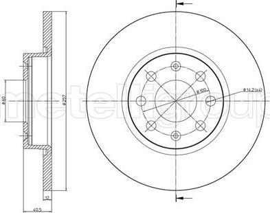 Metelli 23-0858C - Bremsscheibe alexcarstop-ersatzteile.com