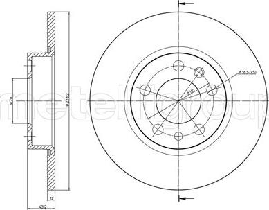 Metelli 23-0862C - Bremsscheibe alexcarstop-ersatzteile.com