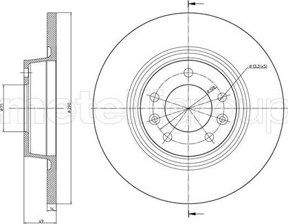 Metelli 23-0888C - Bremsscheibe alexcarstop-ersatzteile.com