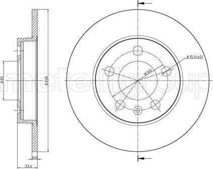 Metelli 23-0742C - Bremsscheibe alexcarstop-ersatzteile.com