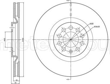 Metelli 23-0706C - Bremsscheibe alexcarstop-ersatzteile.com