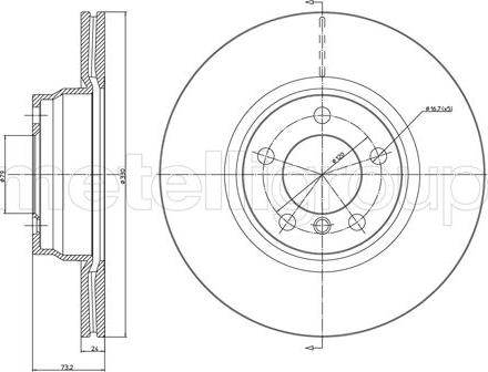 Metelli 23-1454C - Bremsscheibe alexcarstop-ersatzteile.com