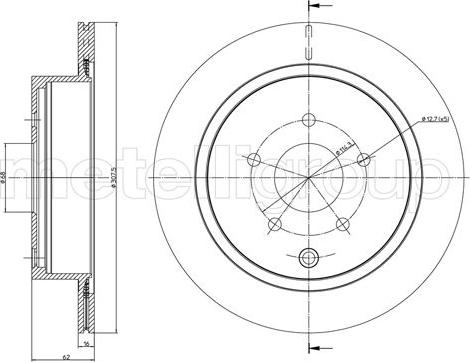 Metelli 23-1406C - Bremsscheibe alexcarstop-ersatzteile.com