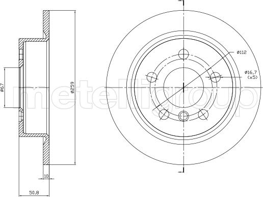 Metelli 23-1771C - Bremsscheibe alexcarstop-ersatzteile.com