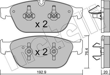 Metelli 22-0954-0 - Bremsbelagsatz, Scheibenbremse alexcarstop-ersatzteile.com