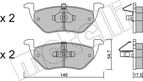 Metelli 22-0907-0 - Bremsbelagsatz, Scheibenbremse alexcarstop-ersatzteile.com