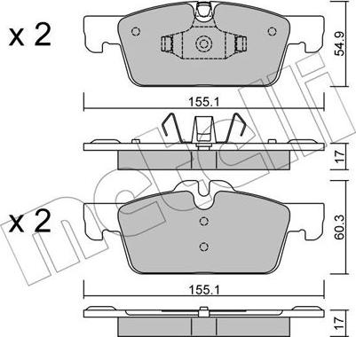 Metelli 22-0916-0 - Bremsbelagsatz, Scheibenbremse alexcarstop-ersatzteile.com