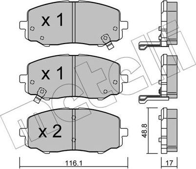 Metelli 22-0912-0 - Bremsbelagsatz, Scheibenbremse alexcarstop-ersatzteile.com