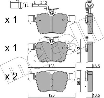 Metelli 22-0981-1 - Bremsbelagsatz, Scheibenbremse alexcarstop-ersatzteile.com