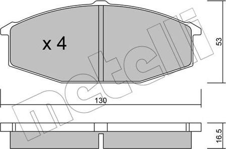 Metelli 22-0490-0 - Bremsbelagsatz, Scheibenbremse alexcarstop-ersatzteile.com