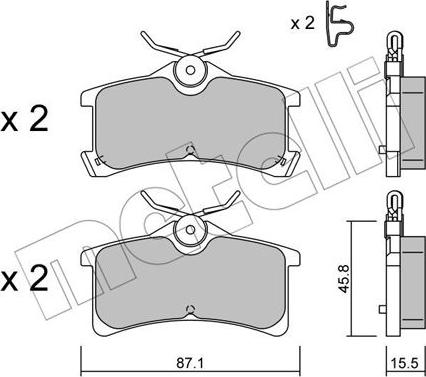 Metelli 22-0449-0 - Bremsbelagsatz, Scheibenbremse alexcarstop-ersatzteile.com