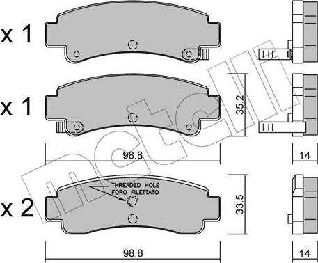 Metelli 22-0402-0 - Bremsbelagsatz, Scheibenbremse alexcarstop-ersatzteile.com