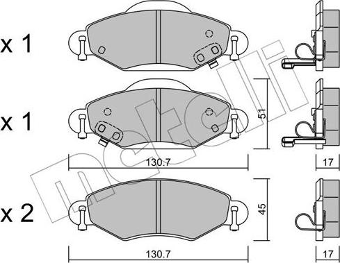 Metelli 22-0421-0 - Bremsbelagsatz, Scheibenbremse alexcarstop-ersatzteile.com