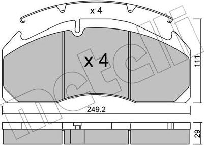 Metelli 22-0593-0 - Bremsbelagsatz, Scheibenbremse alexcarstop-ersatzteile.com