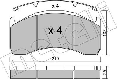 Metelli 22-0592-0 - Bremsbelagsatz, Scheibenbremse alexcarstop-ersatzteile.com