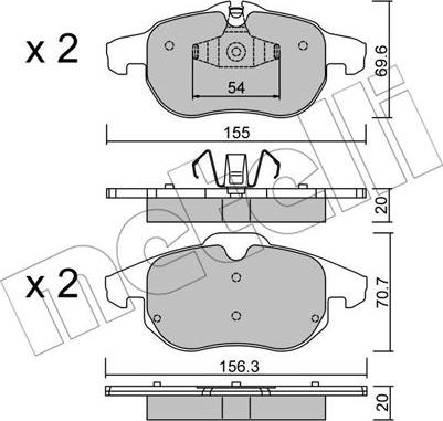 Metelli 22-0540-4 - Bremsbelagsatz, Scheibenbremse alexcarstop-ersatzteile.com