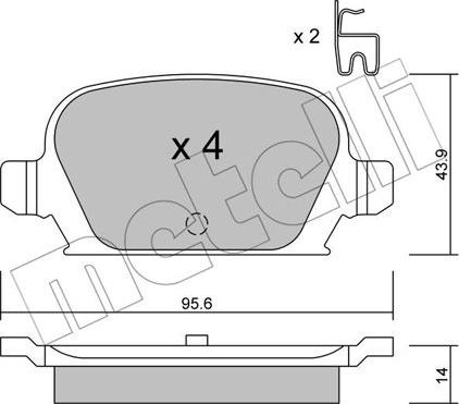 Metelli 22-0541-0 - Bremsbelagsatz, Scheibenbremse alexcarstop-ersatzteile.com